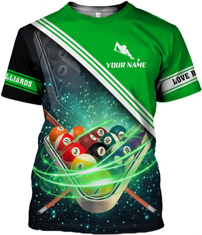 Parvii Personalized Billiards Shirt for Men, 8 Ball Pool Shirt, Billiards Gift