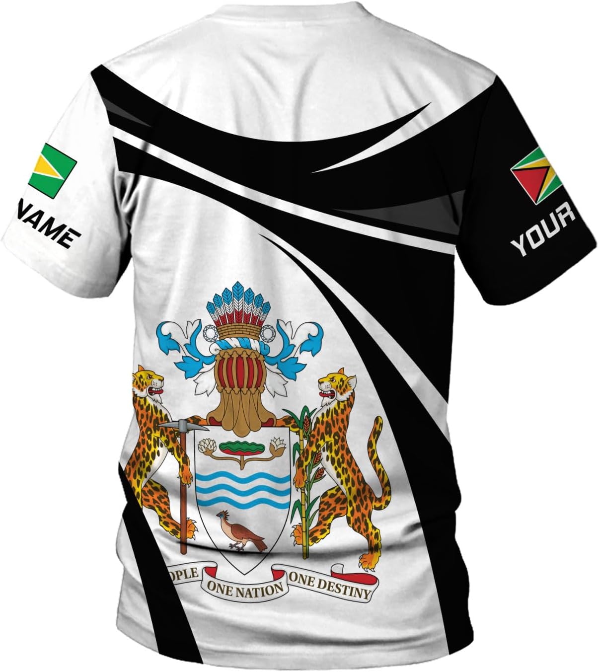 MoonArt Personalized Guyana Shirts - Guyanese Coat of Arms Flag 3D