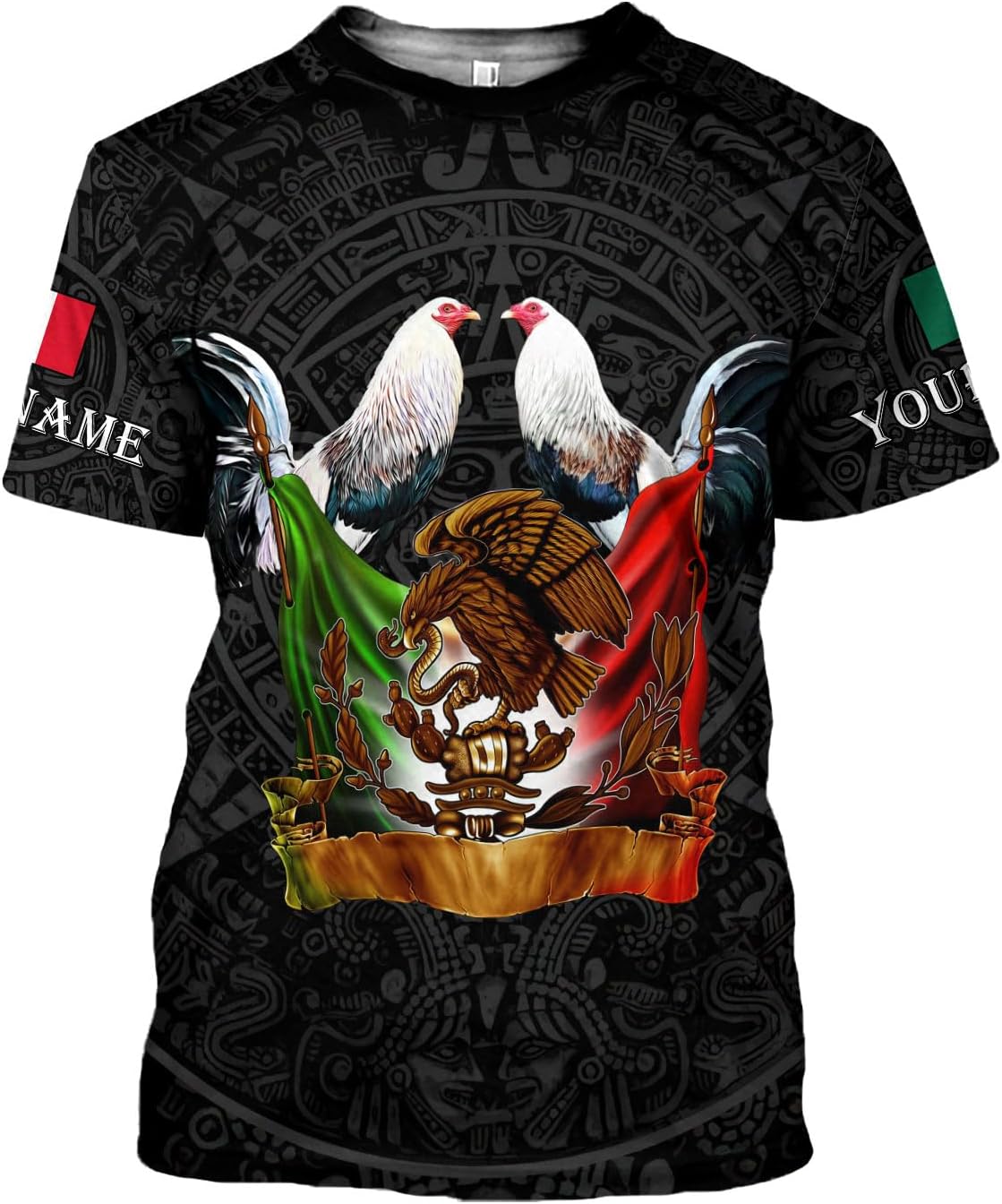 AOVL Personalized Rooster shirts 3D Rooster Mexican Shirts for Men Rooster Mexico Shirt Rooster Shirt for Men Women S-5XL
