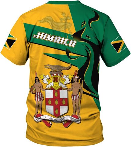Ligthuy Personalized Jamaica Shirt 3D, Custom Jamaica Flag Lion Shirt for Men and Women, Jamaican Pride T-Shirt Unisex