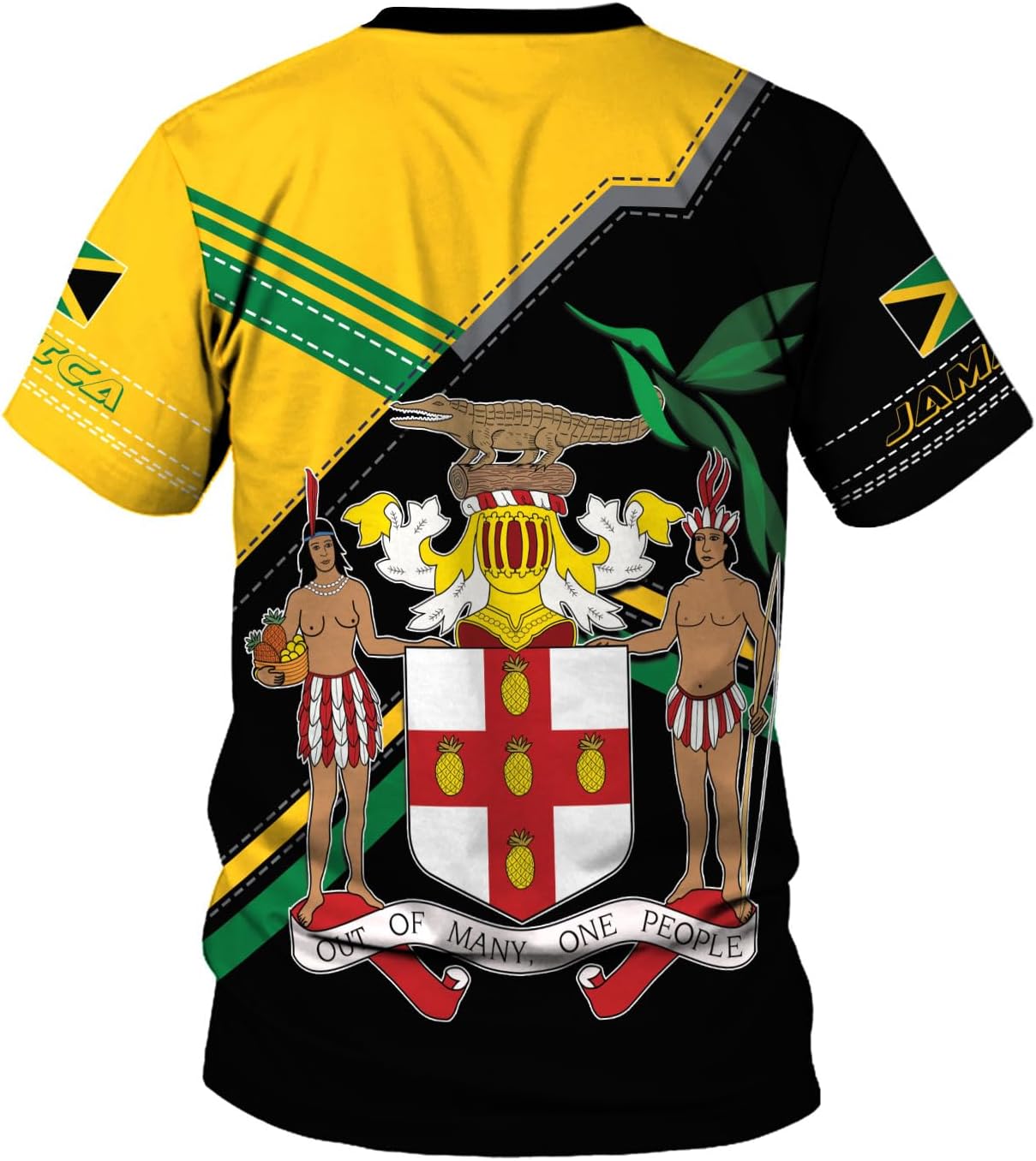 Ligthuy Personalized Jamaica Shirt 3D, Custom Jamaica Flag Lion Shirt for Men and Women, Jamaican Pride T-Shirt Unisex