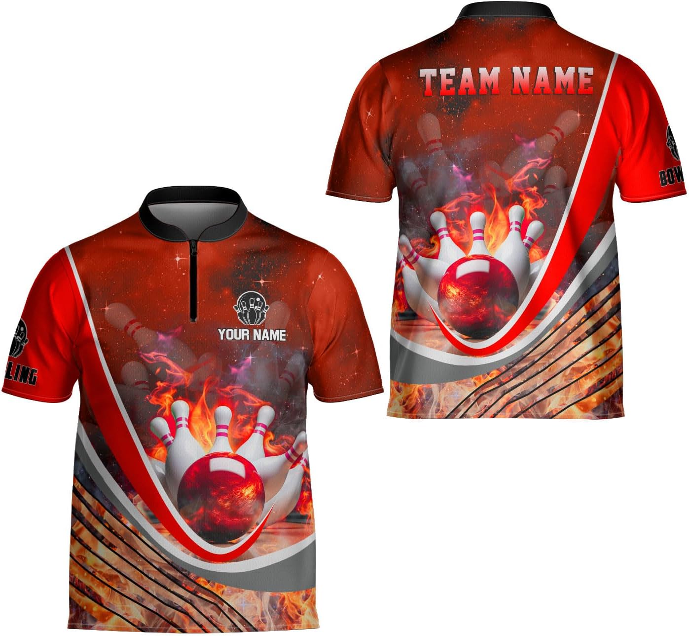Ligthuy Personalized Bowling Jersey 3D, Bowling Shirts for Team, Bowling Shirt Unisex for Men Women, Bowling Shirts for Men