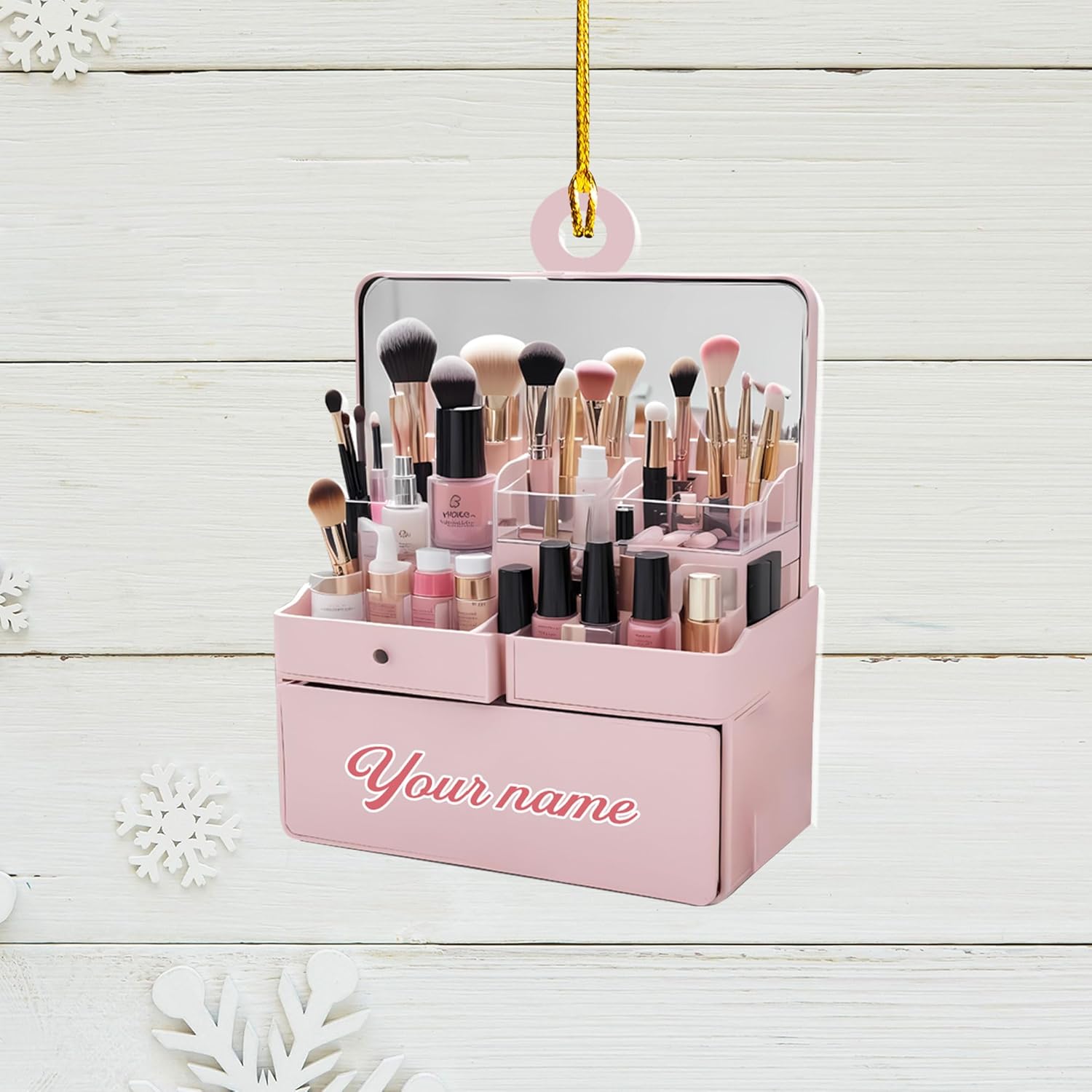 Mostefy Personalized Make Up Ornament 2024, Makeup Tool Ornaments for Christmas, Skin Care Ornament, Makeup Christmas Ornament 2D Flat Ornaments, Make Up Ornament Gift for Xmas (Style 7)