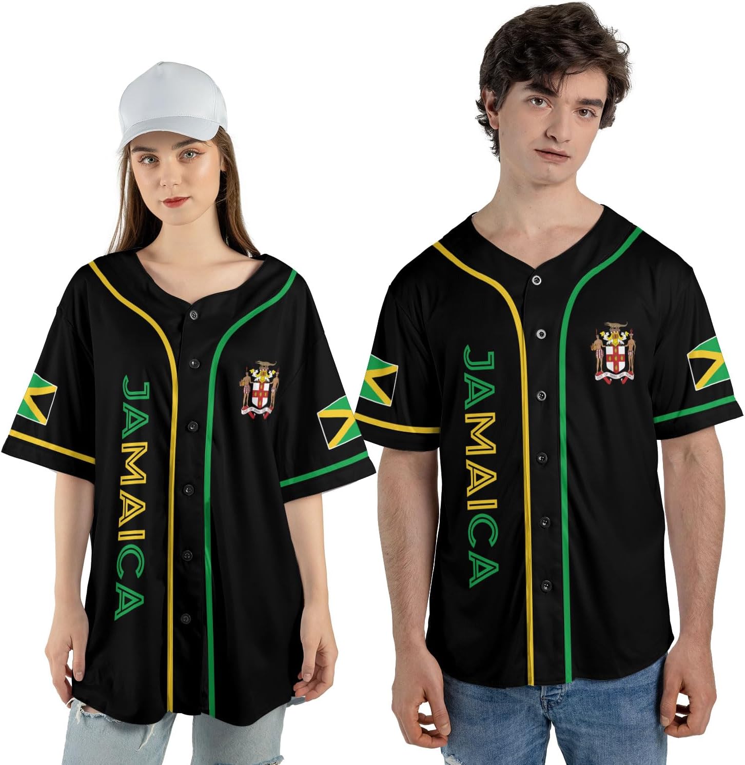 Personalized Jamaica Baseball Jersey Shirt, Custom Team Name Jamaican Baseball Jersey for Men and Women, Jamaica Country