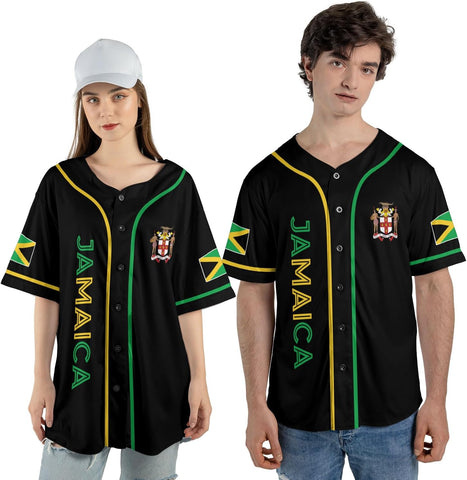 Personalized Jamaica Baseball Jersey Shirt, Custom Team Name Jamaican Baseball Jersey for Men and Women, Jamaica Country