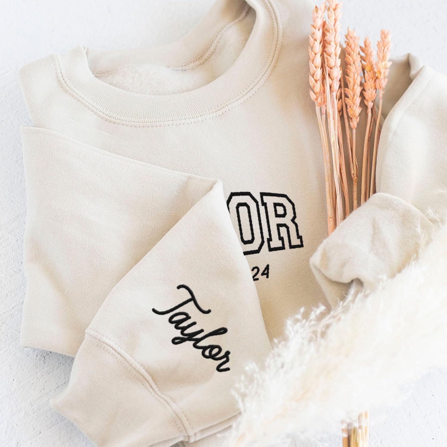 AOVL Personalized 2024 Embroidered Sweatshirt - Graduation Class Of 2024 Senior Class Embroidered Sweatshirt