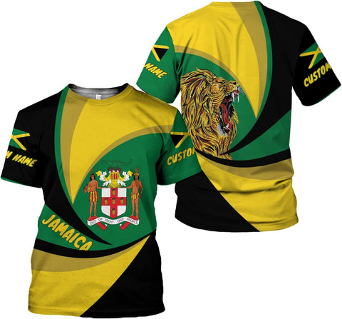 Personalized Jamaica Shirt Custom Jamaica Flag Lion Hoodie for Men and Women, Jamaican Pride Hoodie, Jamaicana Hoodie