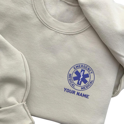 Mostprints Personalized Name Embroidered EMS, EMT, Paramedic Sweatshirts, Shirts, Hoodies Unisex for Men, Women Full Size