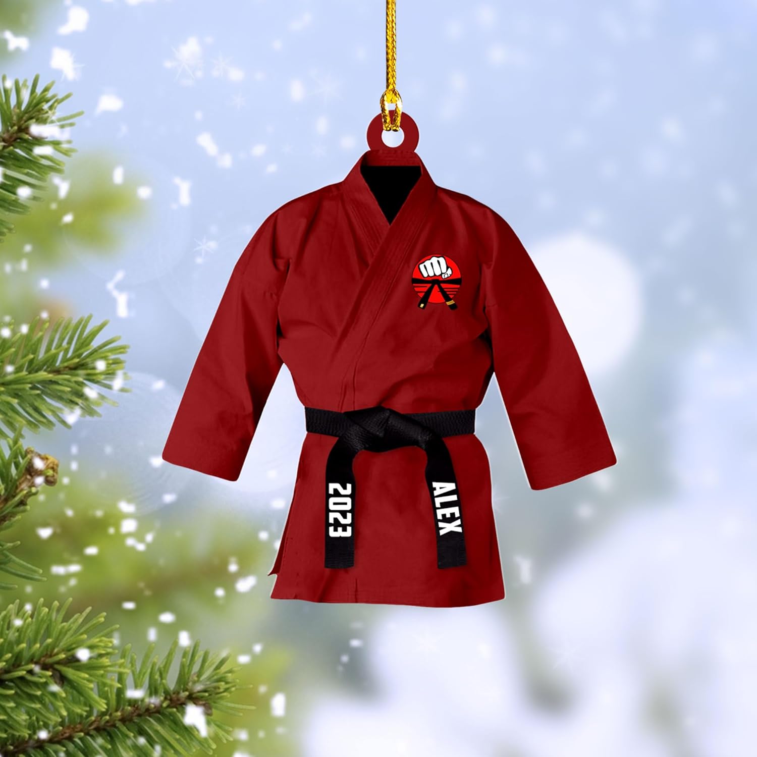 Artparel Personalized Karate Ornament Karate Uniform Ornaments Gifts for Karate Lovers Karate Gift Christmas Ornament 2024 Taekwondo Ornament Jiu Jitsu Ornament Gift for Karate (Karate 5)