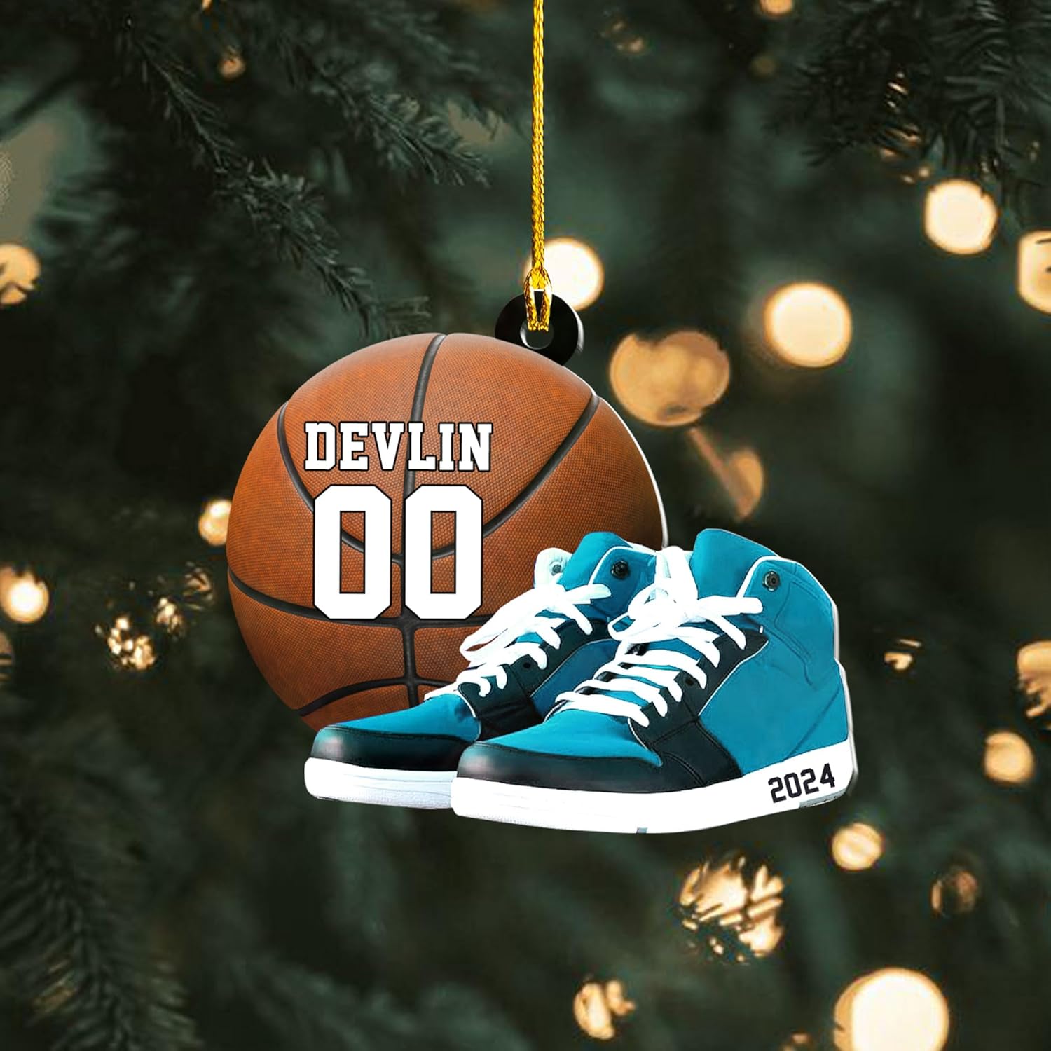 Personalized Basketball Ornaments for Christmas Tree, Basketball Ornament 2024 Custom Basketball Player Ornament Basketball Tree Ornaments Gifts for Basketball Team Ornament Hanging Decor (BKB 16)