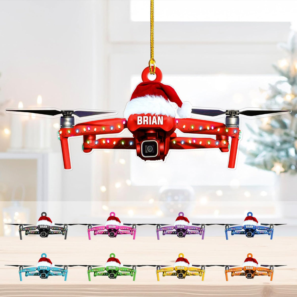 Personalised Drone Christmas Ornament, Custom Name Decoration Delivery Drone Ornament, Delivery Drone Photography Ornaments Decor Hanging Christmas, Drone Ornament, Drone Pilot Gift (DRN3)