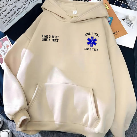 Custom EMT EMS Embroidered Sweatshirt Hoodie Personalized Paramedic Uniform Emergency Medical Technician Shirts Men Women