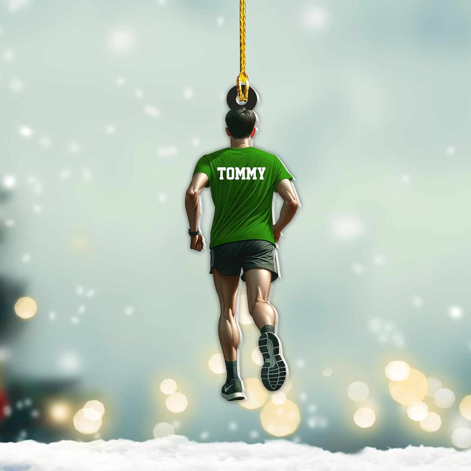 AOVL Personalized Running Christmas Ornament Gift for Runner Running Man Women Runner Gifts Girl Runner Gift Marathon Christmas Runner Ornament Runner Gift Xmas Ornament (Running 7)