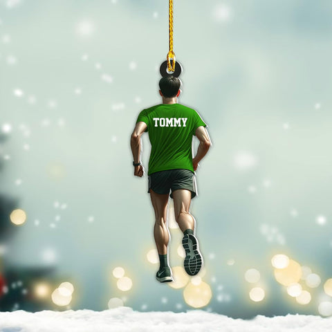 AOVL Personalized Running Christmas Ornament Gift for Runner Running Man Women Runner Gifts Girl Runner Gift Marathon Christmas Runner Ornament Runner Gift Xmas Ornament (Running 7)