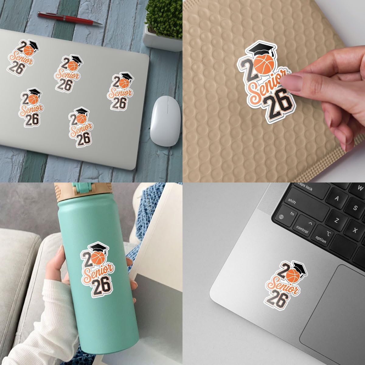 3Pcs 2026 Senior Basketball Waterproof Sticker, Class Of 2026 Basketball Senior 2026 Sticker, Graduate Senior Class 2026 Decal, Senior Sticker 2025- Sticker For Laptop Water Bottle Car Phone Helmet 3"
