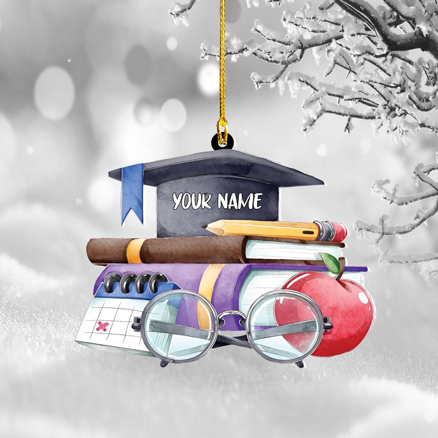 MAPrints Teacher Ornaments Christmas 2024, Teacher Appreciation Gifts for Women, Teacher Acrylic 2D Flat Ornaments, Thank You Appreciation Ornaments, Keepsake Gifts for Teacher (TC 1)