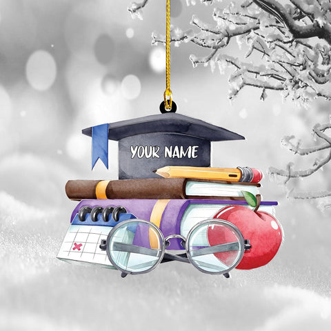 MAPrints Teacher Ornaments Christmas 2024, Teacher Appreciation Gifts for Women, Teacher Acrylic 2D Flat Ornaments, Thank You Appreciation Ornaments, Keepsake Gifts for Teacher (TC 1)