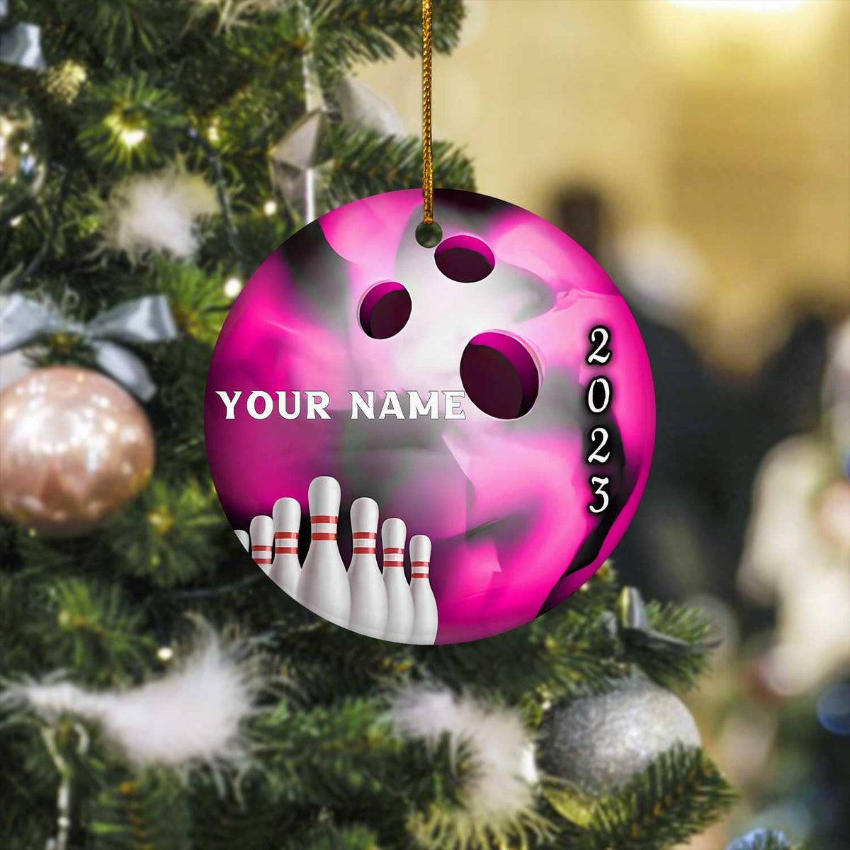 Royal Fight Personalized Bowling Ornament Gifts Sport Christmas Ornaments Bowling Player Gifts Bowling Team Gift Bowling Xmas (BL 2)