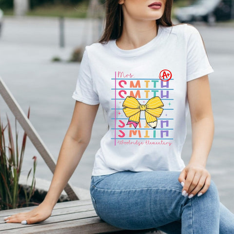 Pretyprints Customized Name Teacher Shirt Personalized Name Teacher Shirt Kindergarten Teacher Shirt Elementary Teacher