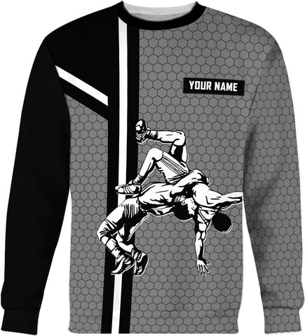 MAPrints Personalized Name Wrestling Shirt 3D All Over Print, Wrestle T-Shirt, Funny Free Hug Wrestling T-Shirt for Men S-5XL