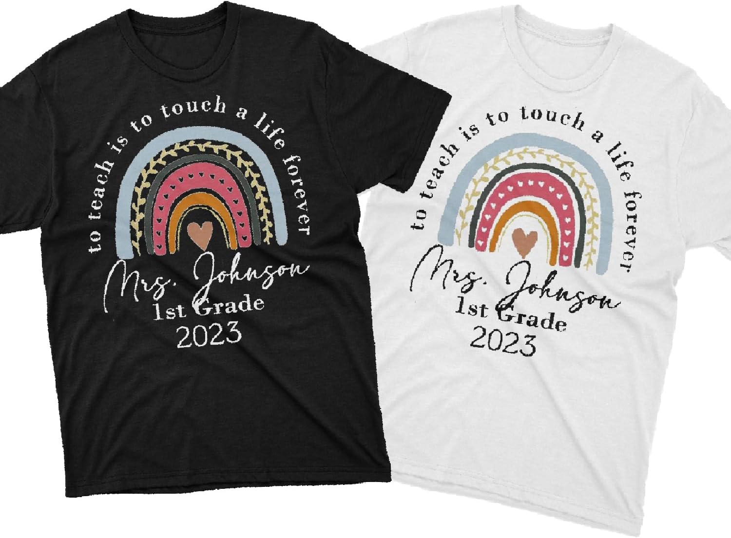 Personalized Teacher Shirts for Women Men, Teacher Tshirts Teach Shirts Teacher T-Shirts Rainbow Teacher T Shirt (TS67)