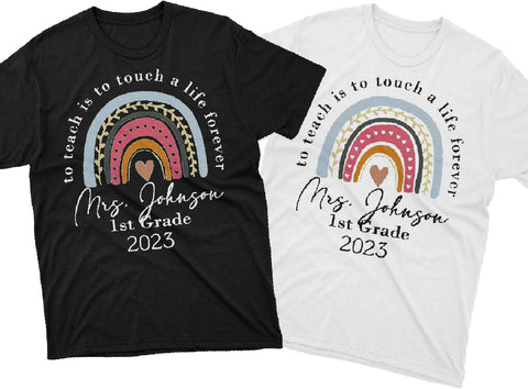 Personalized Teacher Shirts for Women Men, Teacher Tshirts Teach Shirts Teacher T-Shirts Rainbow Teacher T Shirt (TS67)