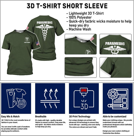 Mostefy Personalized EMT Shirt, EMS Shirt, Customized EMS Shirts,EMT Paramedic Uniform Emergency Medical Technician Shirts