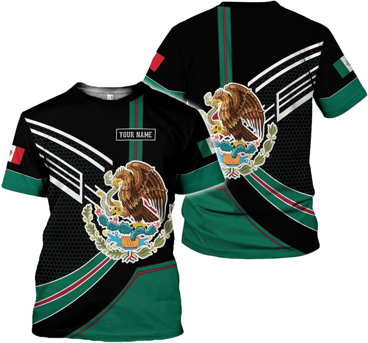 Mostprints Personalized Name Mexican Shirts for Men 3D, Customized Mexico Shirts for Men, Mexico Shirts for Women Mexico Shirt1