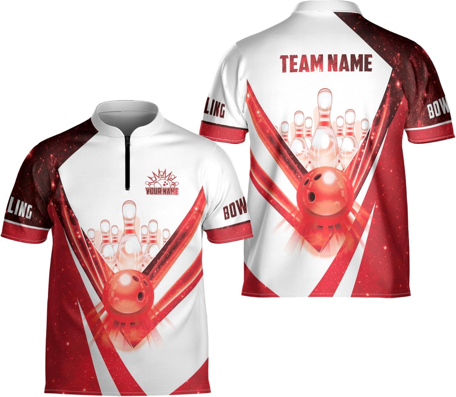 Artparel Personalized Name Bowling Jersey 3D, Custom Bowling Shirts for Team, Bowling Shirt Unisex for Men & Women