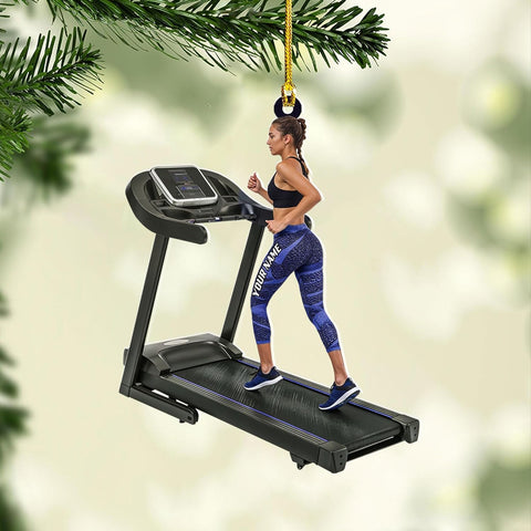 AOVL Custom Treadmill Ornament Tread Mill Ornament for Christmas Xmas Tree Exercise Treadmill for Gymer Fitness Treadmill Exercise Ornament Gift for Weightlifter Fitness Weightlifting Gym (TE4)