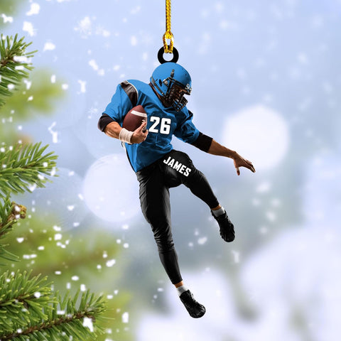 RoyalBro Personalized Football Ornaments 2023, Customized American Football Christmas Ornament, Football Ornament Christmas Tree Hanging Ornament Pine Tree Decorations (Football 10)