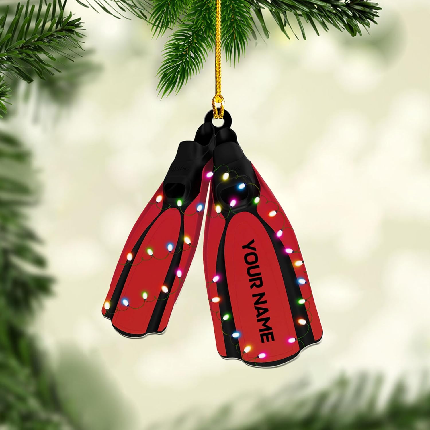 Suseaz Personalized Scuba Diving Ornament, Scuba Diving Ornament, Christmas Ornament for Scuba Diver, Gift for Diver, Scuba Dive Gift, Diving Vest Custom Christmas Ornament, Decor Scuba Diving (SB2)