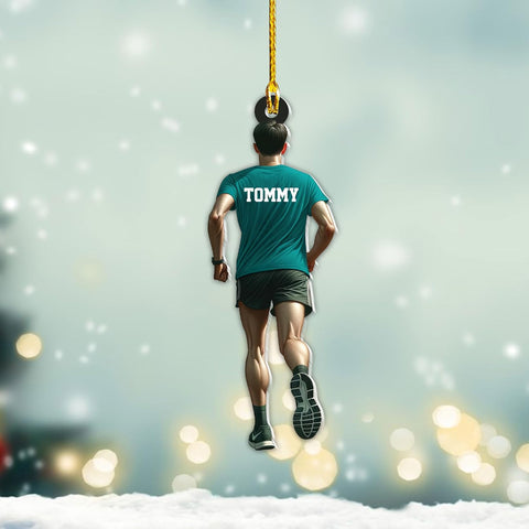 AOVL Personalized Running Christmas Ornament Gift for Runner Running Man Women Runner Gifts Girl Runner Gift Marathon Christmas Runner Ornament Runner Gift Xmas Ornament (Running 7)