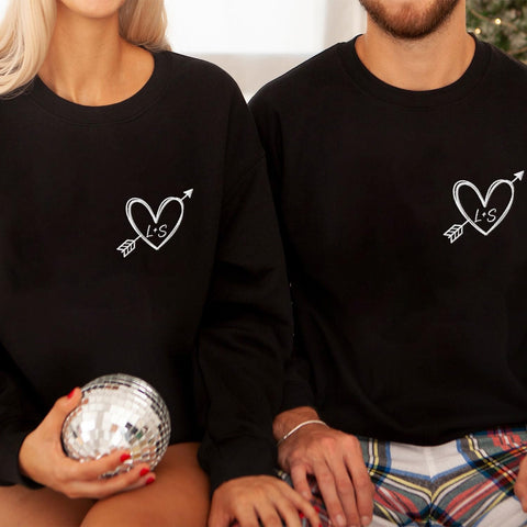 Custom Embroidered Roman Numeral Sweatshirt, Matching Sweatshirts for Couples, Couples Sweatshirt Valentine's Gift (Cotton, SS21)