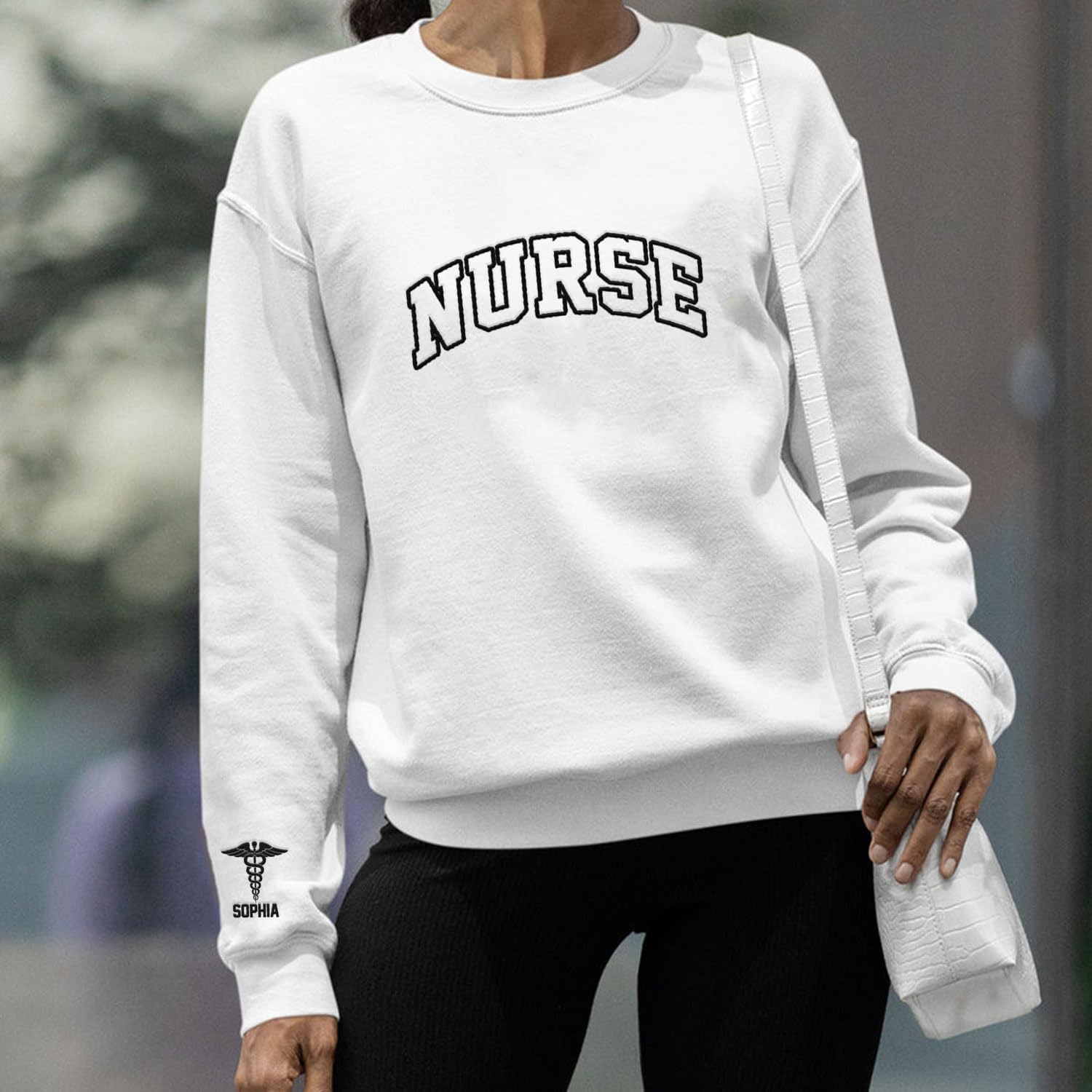 AOVL Personalized Embroidered Nurse Sweatshirt Women Nurse Sweatshirt Embroidered Sweatshirt For Nurse Nurse Shirts Gift