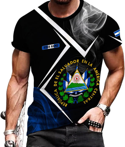 Custom Name El Salvador Shirt Personalized 3D Camisas De El Salvador Flag Shirts for Men Women Salvadoran Jersey Pride Gift