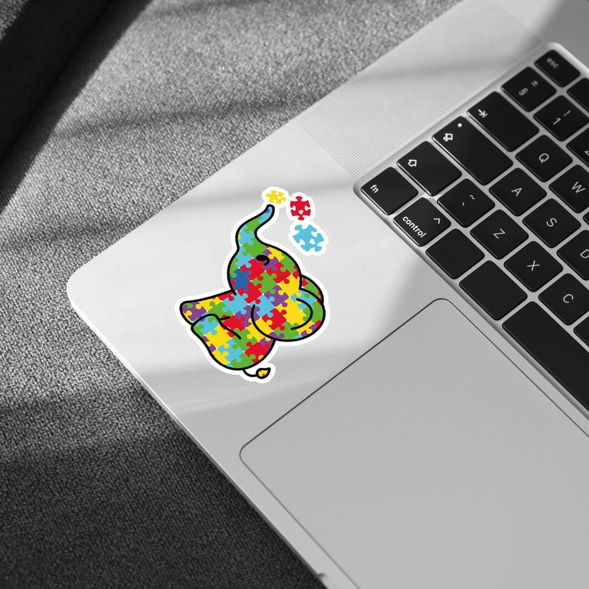 (3PCs) Autism Awareness Elephant Vinyl Sticker, Cute Elephant Puzzle Piece Sticker Vinyl Decal, Autism Awareness Waterproof Sticker - Stickers for Laptop Water Bottle Phone Car Helmet 3"