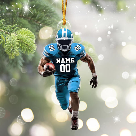 Artparel Personalized Football Ornament Customized Football Christmas Ornaments Football Ornament Christmas Hanging D��cor Gift for Football Fans Football Gifts Gift for Football (FBH 2)