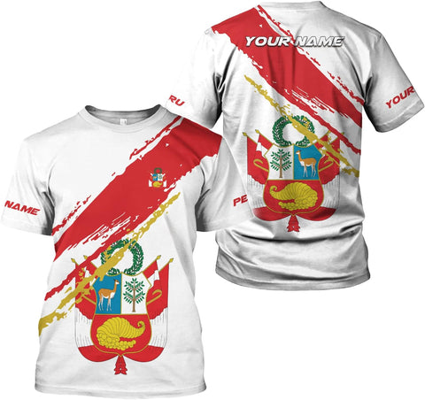 Vybonz Personalized Peru Shirts for Men,Peru Mens Shirt, Peru Flag Shirt, Peruvian T Shirt, Peru Jersey, Peruvian Shirts