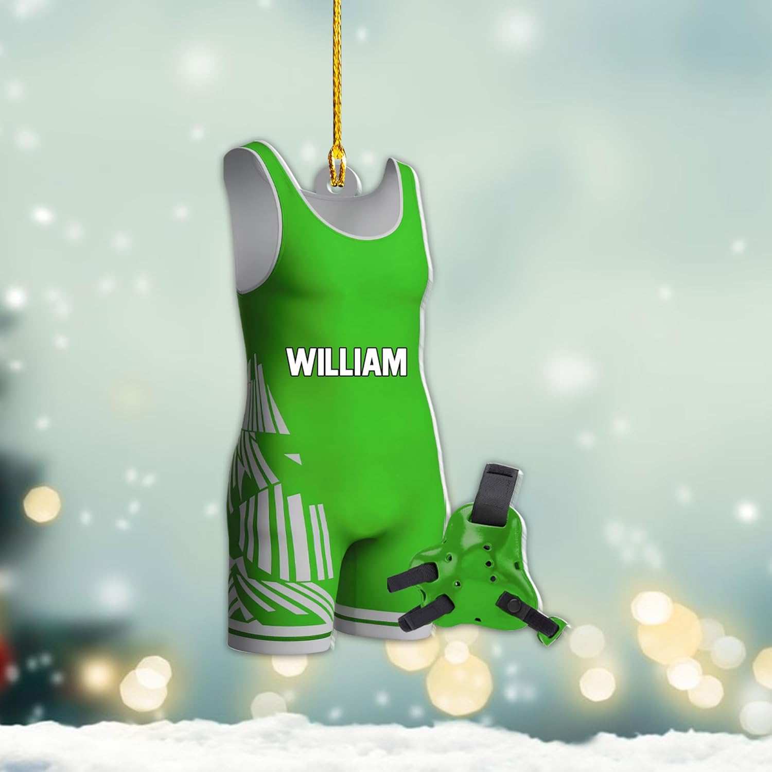 Artparel Personalized Wrestling Ornament Wrestling Helmet Ornaments Wrestling Christmas Ornament Gift for Wrestling Player Wrestling Christmas Tree Ornaments for Boys or Girls (WL10)