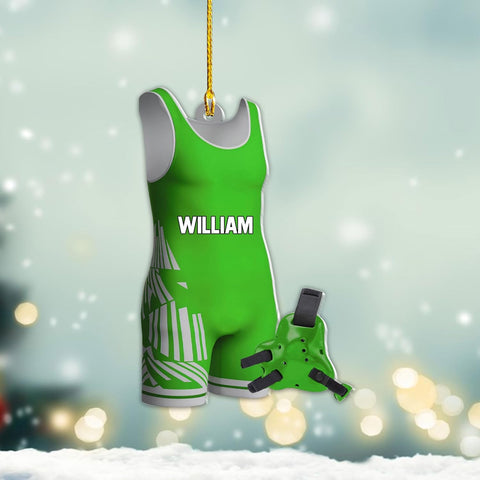 Artparel Personalized Wrestling Ornament Wrestling Helmet Ornaments Wrestling Christmas Ornament Gift for Wrestling Player Wrestling Christmas Tree Ornaments for Boys or Girls (WL10)