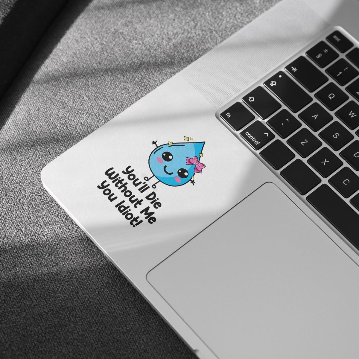 3 Pcs You'll Die Without Me You Idiot Water Sticker, Hydration Sticker, You'll Die Without Me You Idiot, Water Drop Die Hydrated Health Stickers for Laptop Bottle Phone Car Helmet 3"x3"