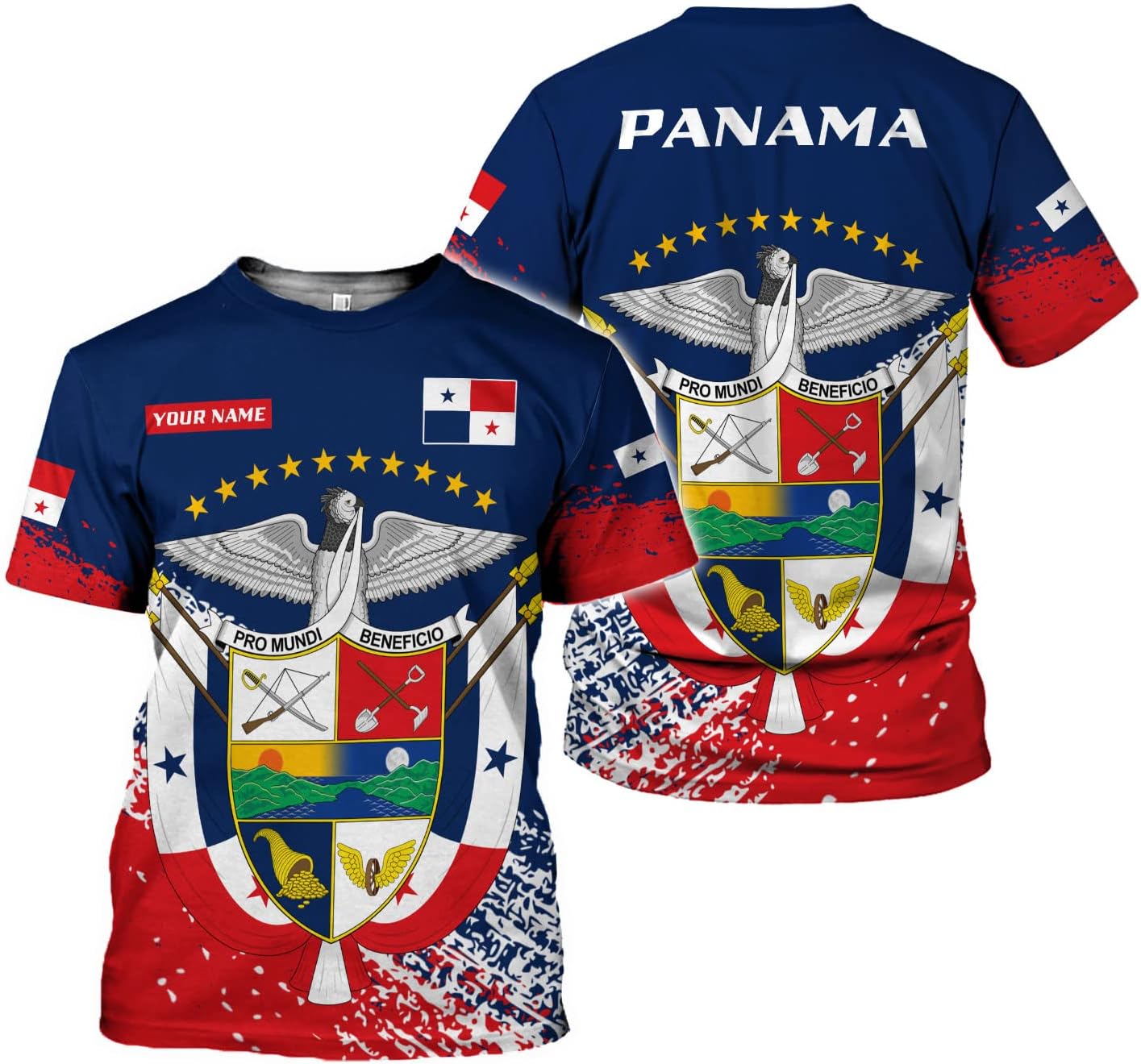 Custom Panama Shirts for Men 3D Panama Coat of Arms Shirts Panamanian Flag Pride Shirts Panama Hombres Camisa Men Women