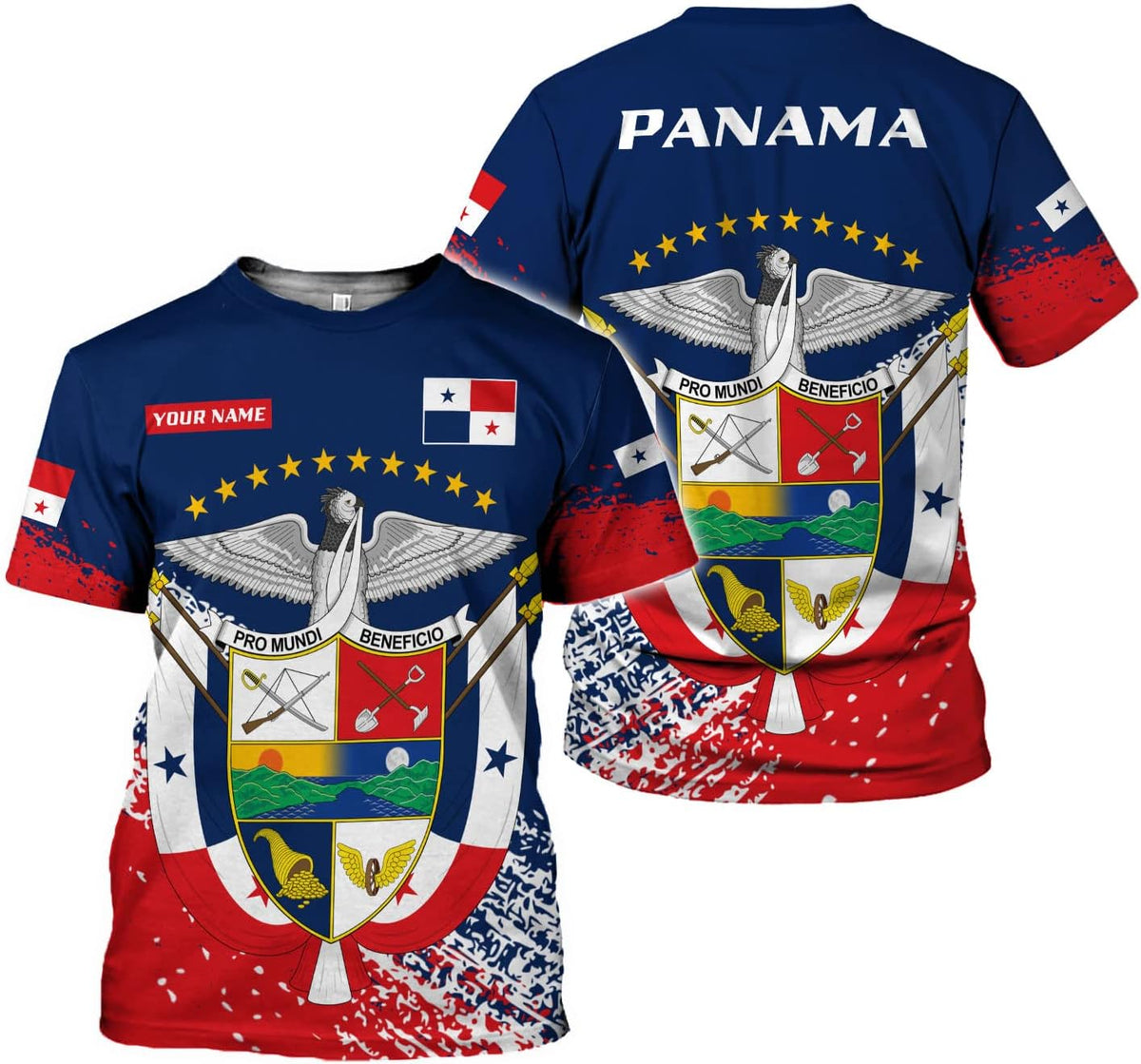 Custom Panama Shirts for Men 3D Panama Coat of Arms Shirts Panamanian Flag Pride Shirts Panama Hombres Camisa Men Women