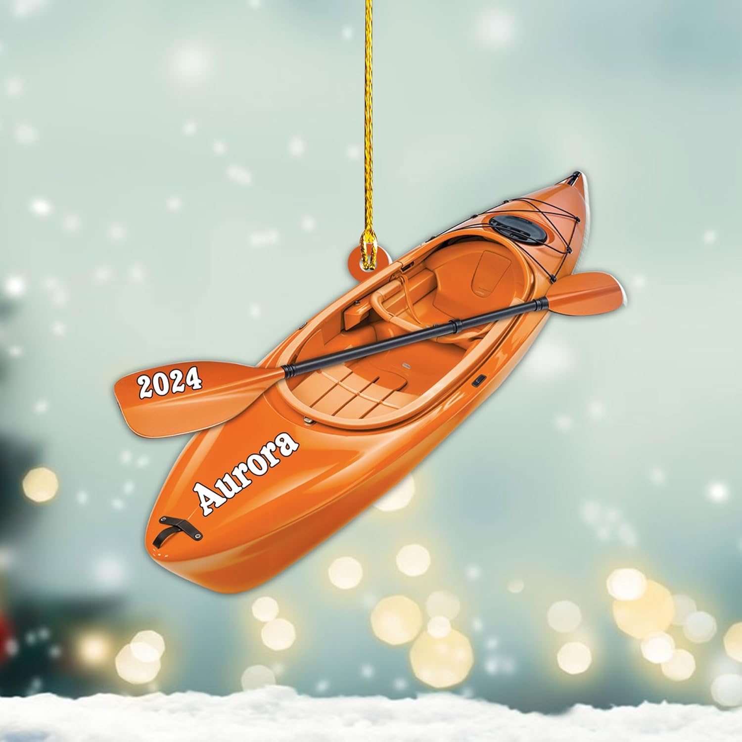 AOVL Personalized Kayak Ornament Lake Kayaking Board Ornament Kayak Gift for Christmas Tree Kayaking Christmas Ornament Kayaking Gifts Ornaments (KY4)