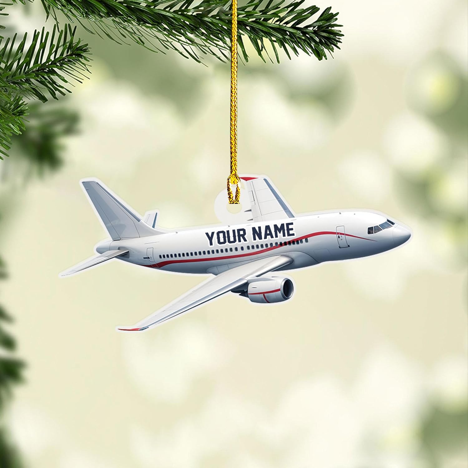 Customized Airplane Ornament, Personalized Name & Text Pilot Ornament Christmas 2024, Airplane Pilot Ornament, Airplane Ornament Hanging Christmas Tree, Pilot Captain Ornament (Acrylic, Style 10)