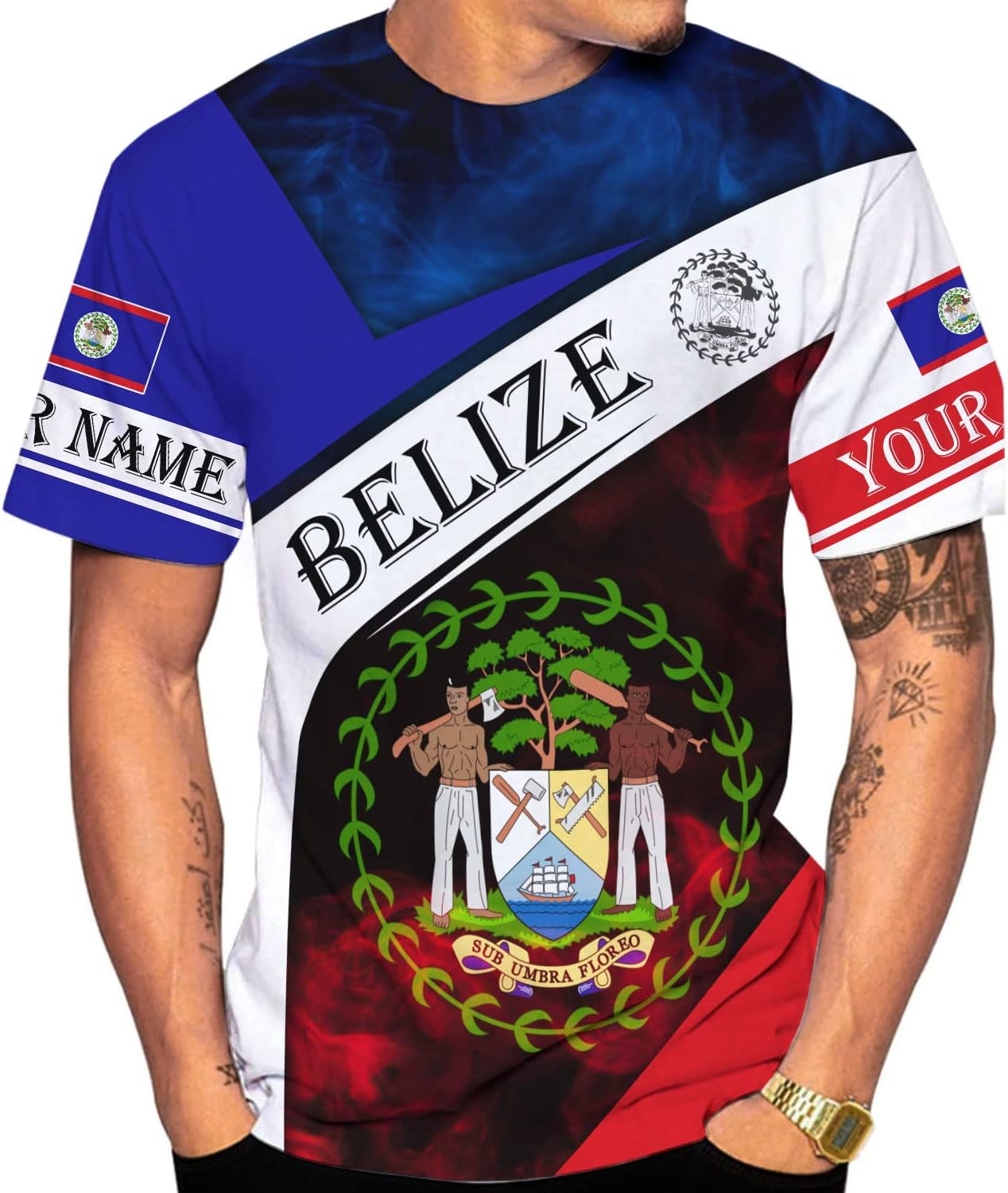 Personalized Belize Shirt for Men and Women, Coat of Arms of Belize Flag Flag Shirt, Belizean Country Flag Gift