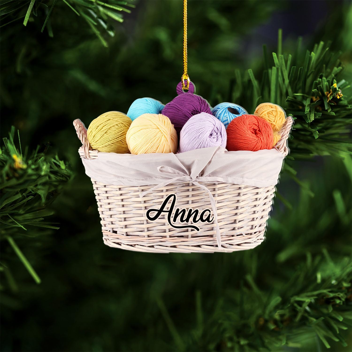 Personalized Knitting Ornaments 2024, Knitting Yarns Custom Knit Ornament Knitting Christmas Ornament, Crochet Ornaments for Christmas Tree, Christmas Gifts for Crocheters, Sewing Ornament (KT13)