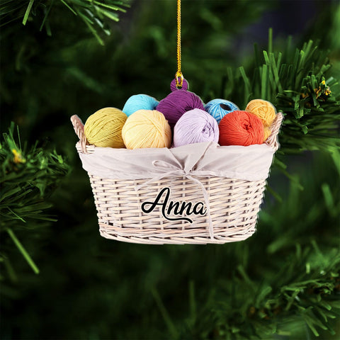 Personalized Knitting Ornaments 2024, Knitting Yarns Custom Knit Ornament Knitting Christmas Ornament, Crochet Ornaments for Christmas Tree, Christmas Gifts for Crocheters, Sewing Ornament (KT13)
