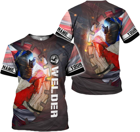 Mostprints Personalized Name Welding Shirt 3D, Custom Welding Shirts Gift, Welding Shirts, Welder Shirt for Men and Women